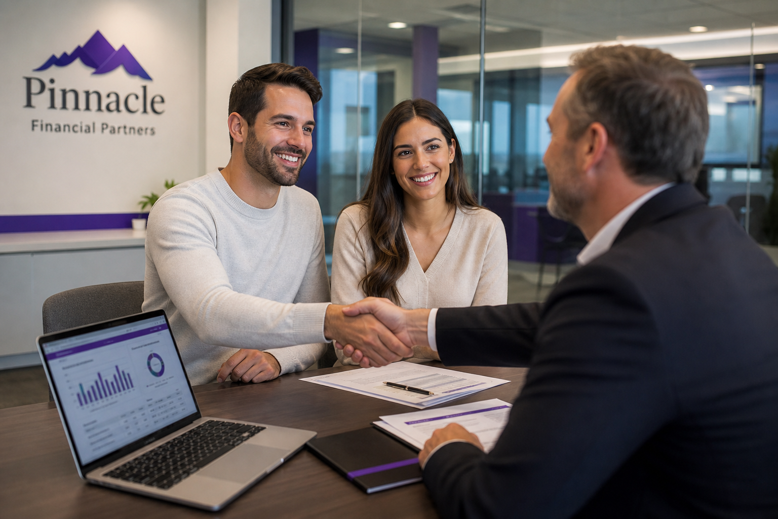Financial advisor meeting a couple to discuss Truist banking options