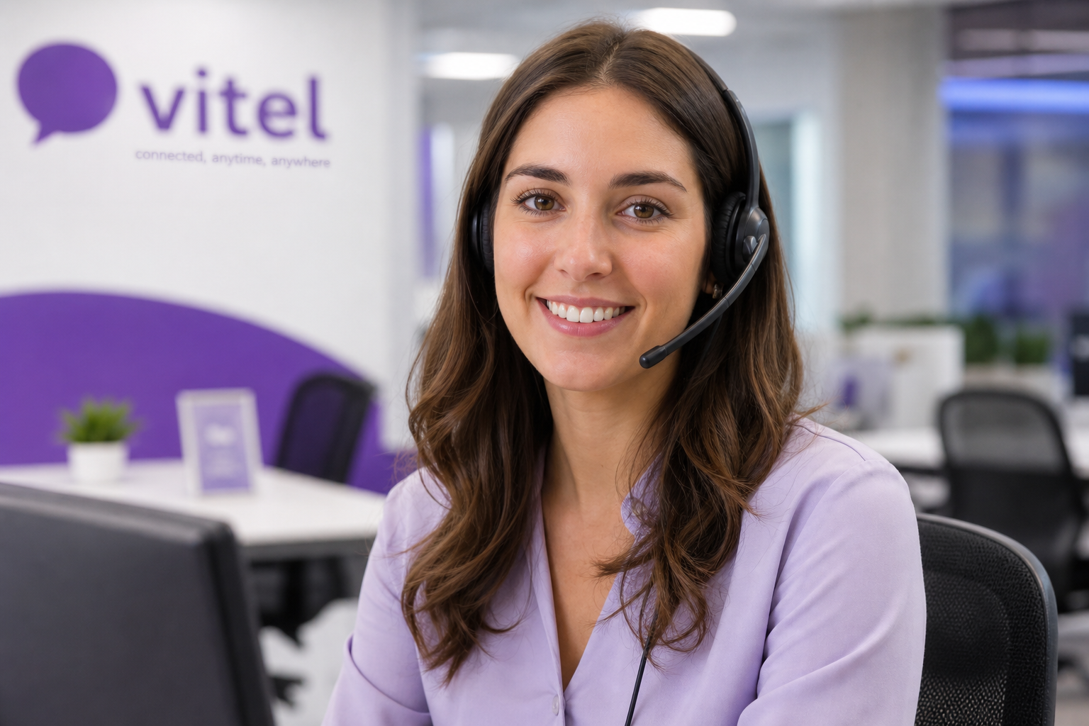 Friendly Truist Bank support representative wearing a headset ready to help with login questions